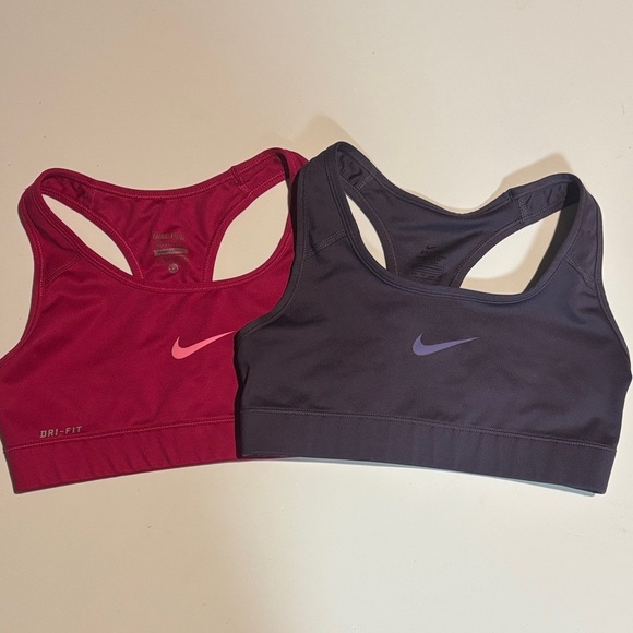 Nike size XS Dri-FIT Sports Bra Duo - Maroon and Dark Purple - Picture 1 of 4